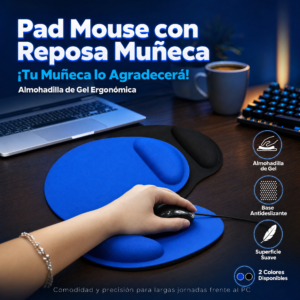 Pad Mouse Para PC Con Reposa Muñeca Y Almohadilla De Gel, Marca Generico, Precio Por Doce Unidades