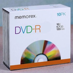MINI DVD-R GRABABLE 4×1.46GB MEMOREX NORMAL CON ESTUCHE ACRILICO 10 UNIDADES X PAQUETE, PREC IO DEL PAQUETE DE 10 UNIDADES