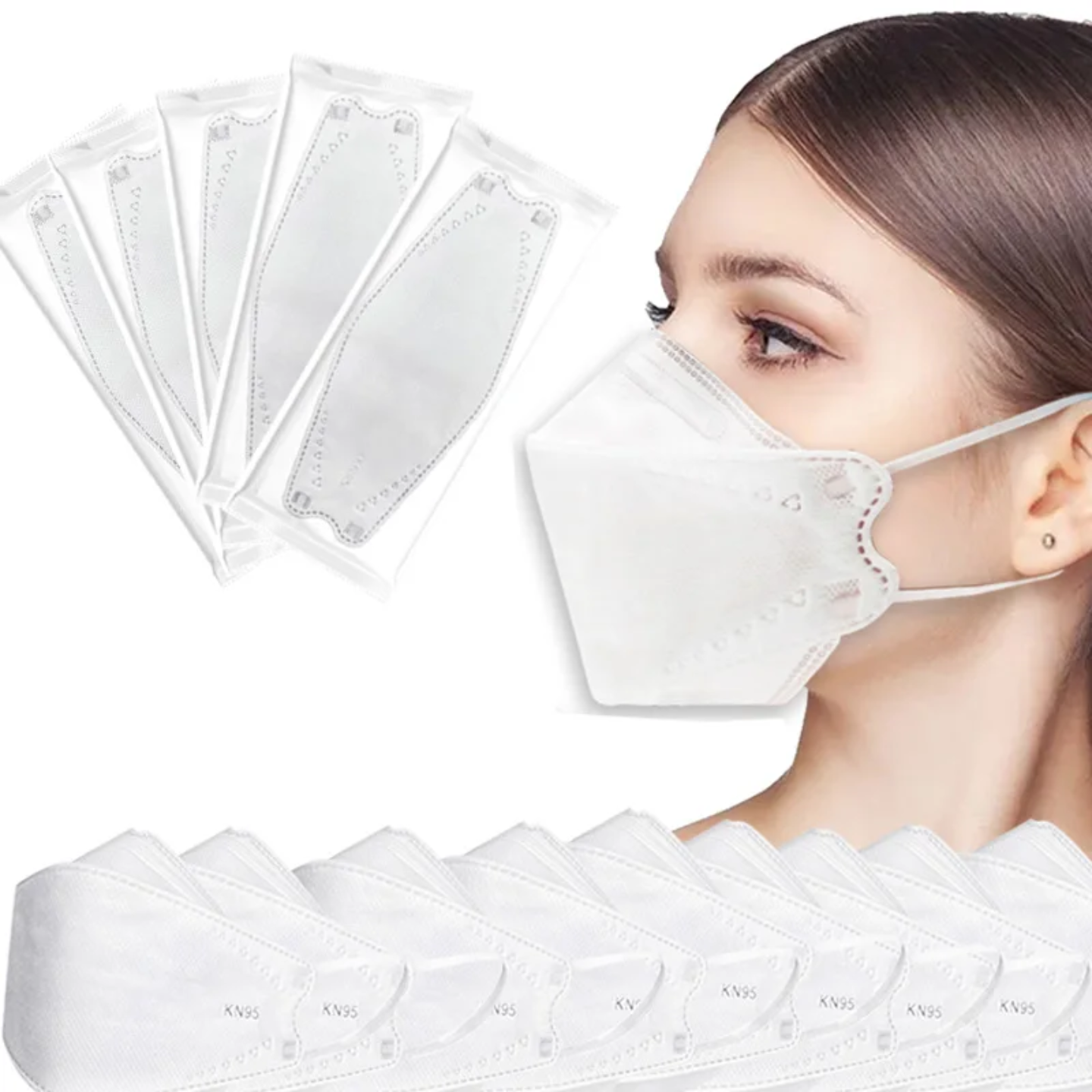 Mascarillas descartable modelo fisher shape en colores, precio de caja por 10 unidades - Image 2