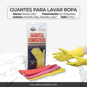 Guantes De Silicona Para Lavar Ropa Y Otros, Marca Asatex, En Variados Colores Y Contamos Con Todas La Tallas,40 Docenas Por Cajón, Precio Por Cajón