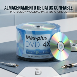 Disco DVD-R Grabable, Marca MAXPLUS ,Con Logo, Precio Por Cono De 50 Unidades