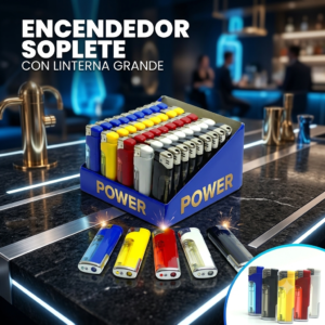 Encendedor De Cigarrillo, Marca Generico, Con Soplete Con Linterna , Tamaño Grande, Precio Por Box De 50 Unidades