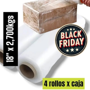 STRECH FILM COLOR TRANSPARENTE PARA EMBALAR 18″ X 2.700KGS, PRECOP POR CAJA DE 4 UNIDADES