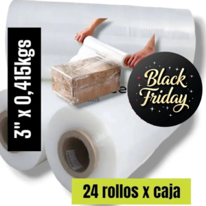 STRECH FILM COLOR TRANSPARENTE PARA EMBALAJE DE 3″ PRECIO POR CAJA DE 24 UNIDADES