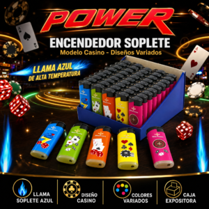 Encendedor De Cigarrillos, Marca Generico ,Con Soplete, Modelo Casino, Precio Por Box De 50 Unidades
