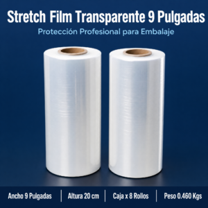 Strech Film Color Transparente Para Embalar 9β³ X 0.460kgs , Precio Por Caja De 8 Unidades