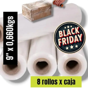 STRECH FILM COLOR TRANSPARENTE PARA EMBALAR  9″ X 0.460KGS , PRECIO POR CAJA DE 8 UNIDADES
