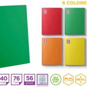 CUADERNO ESCOLAR, TAMAÑO A4, DE 100 HOJAS, CUADRICULADO, SURCO , COLORES, CAJA POR 100 UNIDADES