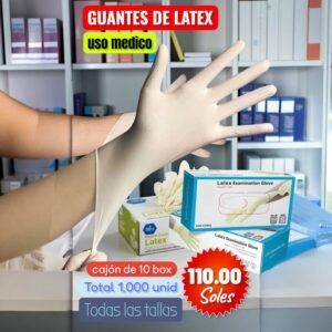 GUANTES QUIRÚRGICOS DE LÁTEX EXAMEN (NO ÉSTERIL), MARCA GENERICO, 10 BOX POR CAJON, 100 UNIDADES POR BOX, TOTAL 1,000 GUANTES POR CAJON, PRECIO POR CAJON