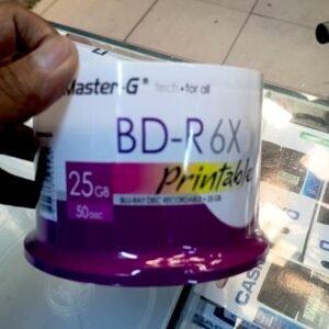 DISCO BLURAY GRABABLE, BD-R 25GB 6X, MARCAS MASTER-G, PRINTABLE, 50 UNIDADES POR CONO, PRECIO POR CONO