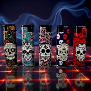 ENCENDEDOR DE CIGARRILLOS, CON SOPLETE, MODELO CALAVERA, MARCA GENÉRICO, 50 UNIDADES POR BOX, 20 BOX POR CAJÓN, TOTAL 1,000 UNIDADES, PRECIO DEL CAJÓN