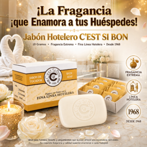 Jabón Hotelero Cest Si Bon, 10gramos, Fragancia Extrema Y De Excelente Presentación, Uso Para Hoteles Y Habitaciones, Precio Por Cajón De 125 Unidades