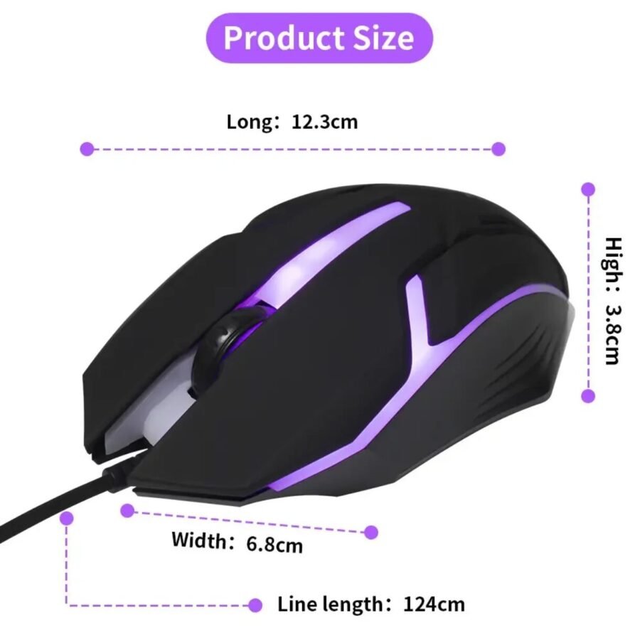 MOUSE GAMMER ALAMBRICO RGB, DE ALTA CALIDAD, ERGONOMICO , CONEXION USB, PRECIO DE LA UNIDAD (pedido minimo 12 ) - Imagen 4