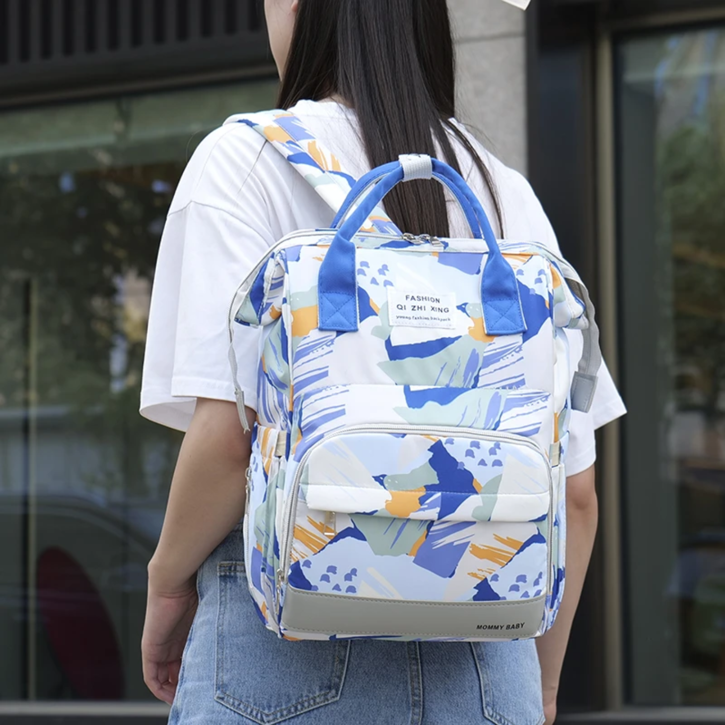 MOCHILA PAÑALERA JUVENIL, DISEÑO TENDENCIA, VARIADOS COLORES, PRECIO UNIDAD (pedido mínimo 12) - Imagen 3