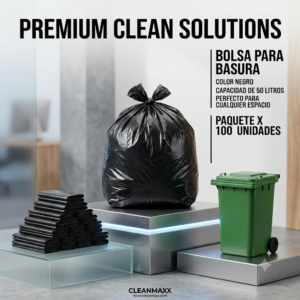 Bolsa Para Basura, Color Negro, Capacidad De 50 Litros, Precio De Paquete X 100 Unidades (Mínimo 10 Paquetes)