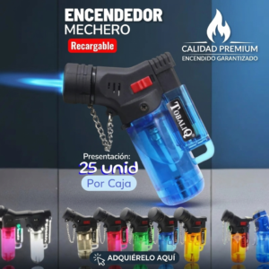 Encendedor A Gas, Modelo Antorcha O Mechero , Alta Flama, Marca Genérico, Colores Diversos, 20 Unidades Por Caja, Precio Por Caja