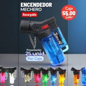 ENCENDEDOR A GAS, MODELO ANTORCHA O MECHERO , ALTA FLAMA, MARCA GENÉRICO, COLORES DIVERSOS, 25 UNIDADES POR CAJA, PRECIO POR CAJA