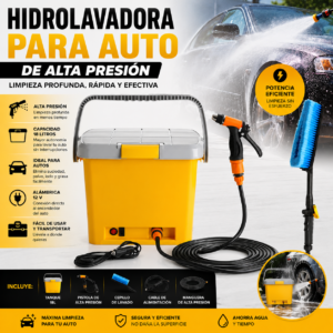 Hidrolavadora Para Auto De Alta Presión, Capacidad 18 Litros, Alambrica, 12 V, Precio Por Unidad