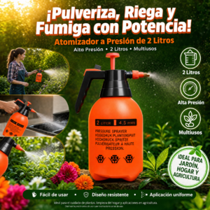 Fumigadora manual de 2 litros, con diseño, disponible en blanco y naranja,  plástico, precio de la unidad    (pedido mínimo 6)