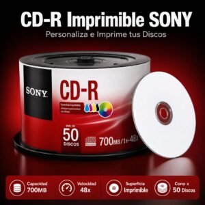 CD Grabable SONY Printable, Precio Por Cono De 50 Unidades