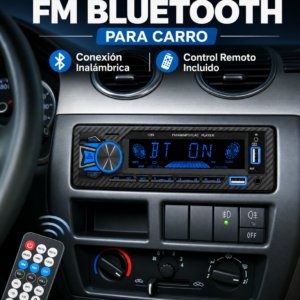 Autorradio FM bluethooth para carro 12v, marca genérica, con control remoto, precio unidad
