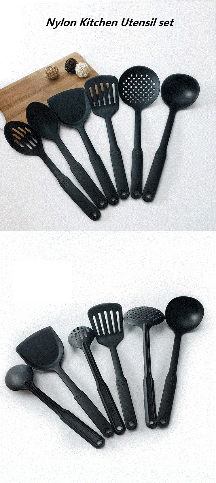 Set de cucharones para cocina x6 SW000414 Negro