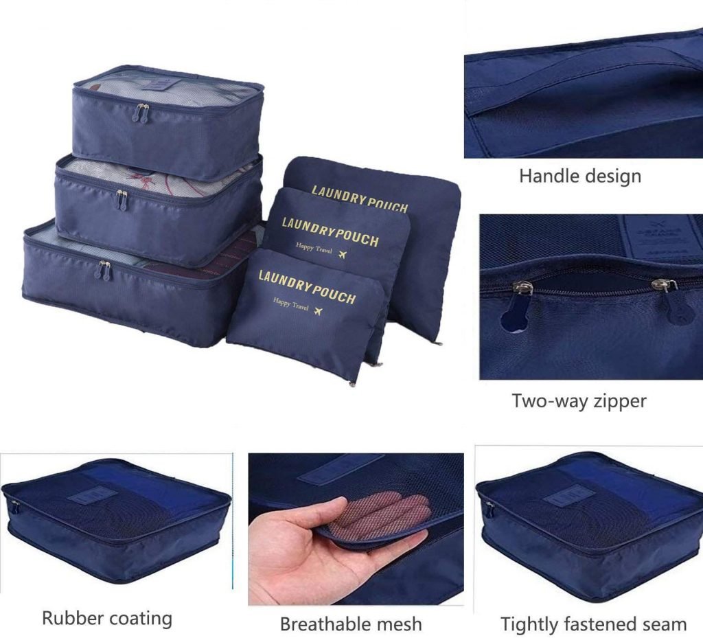 Organizador De Maletas De Viaje Lona Impermeable Con Cierre Set De 6 organizador-de-maletas-de-viaje-lona-impermeable-con-cierre-set-de-6