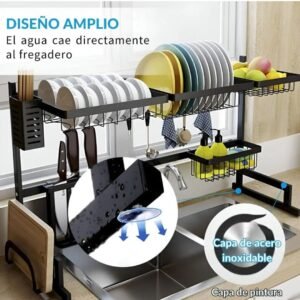 ESCURRIDOR DE PLATOS PARA COCINA, COLOR CROMADO, DE 85CM LARGO,MUY RESISTENTE, PRECIO POR UNIDAD