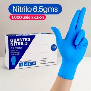 Guantes De Nitrilo, De 6.5 Gramos, Color Verde, Alto Riesgo, Caja De 10 Box, 100 Unidades Por Box, Precio De Cajón De 10 Box