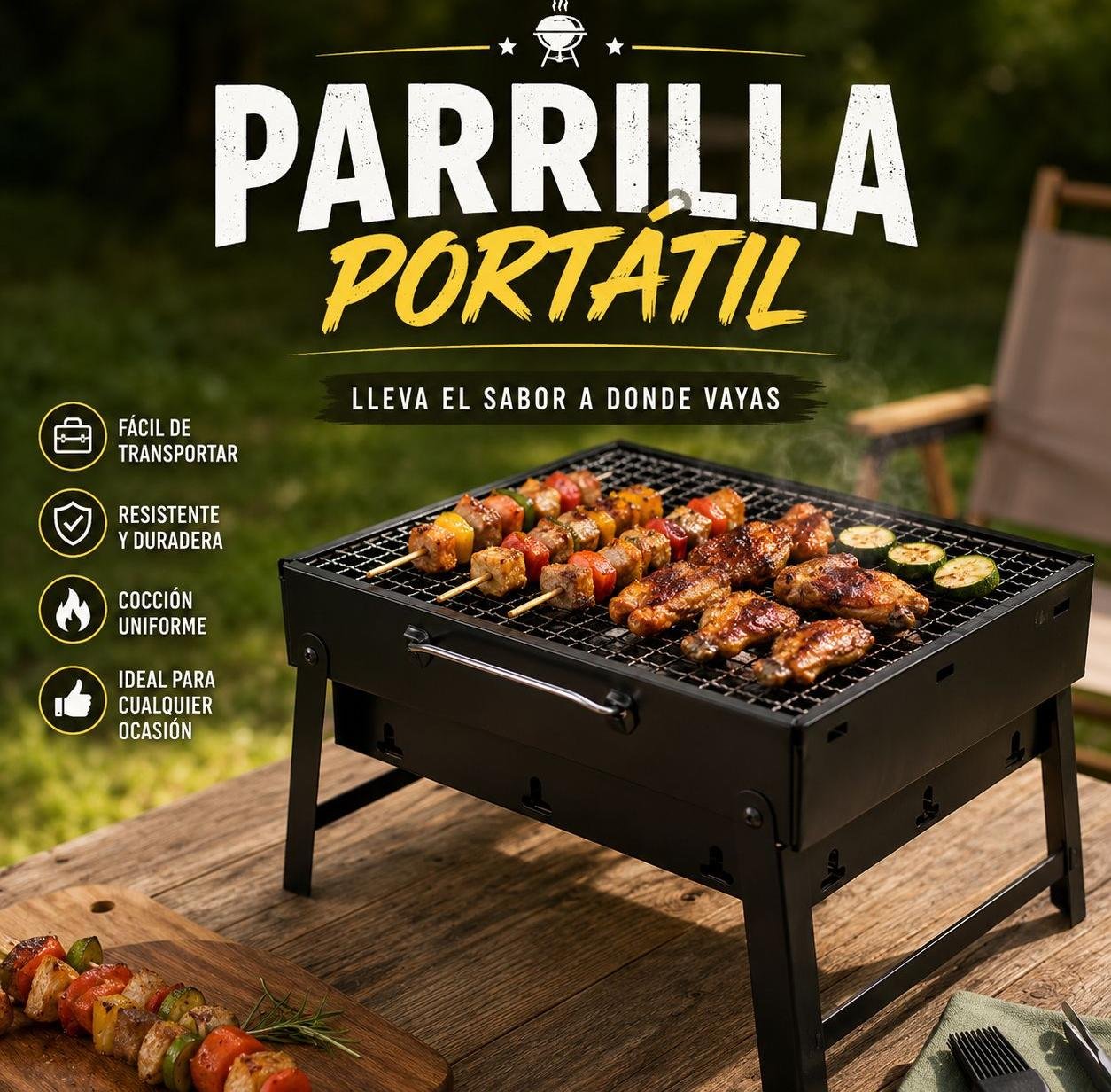Parrilla A Carbon Para Viajes, Emprende Una Feliz Aventura, Precio Por Unidad