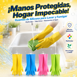 Guantes De Silicona Para Lavar Y Fumigar , Multicolor, Marca Generico, Todas Las Tallas, Una Docena Por Talla, Precio Por Docena (Mínimo 10 Docena)