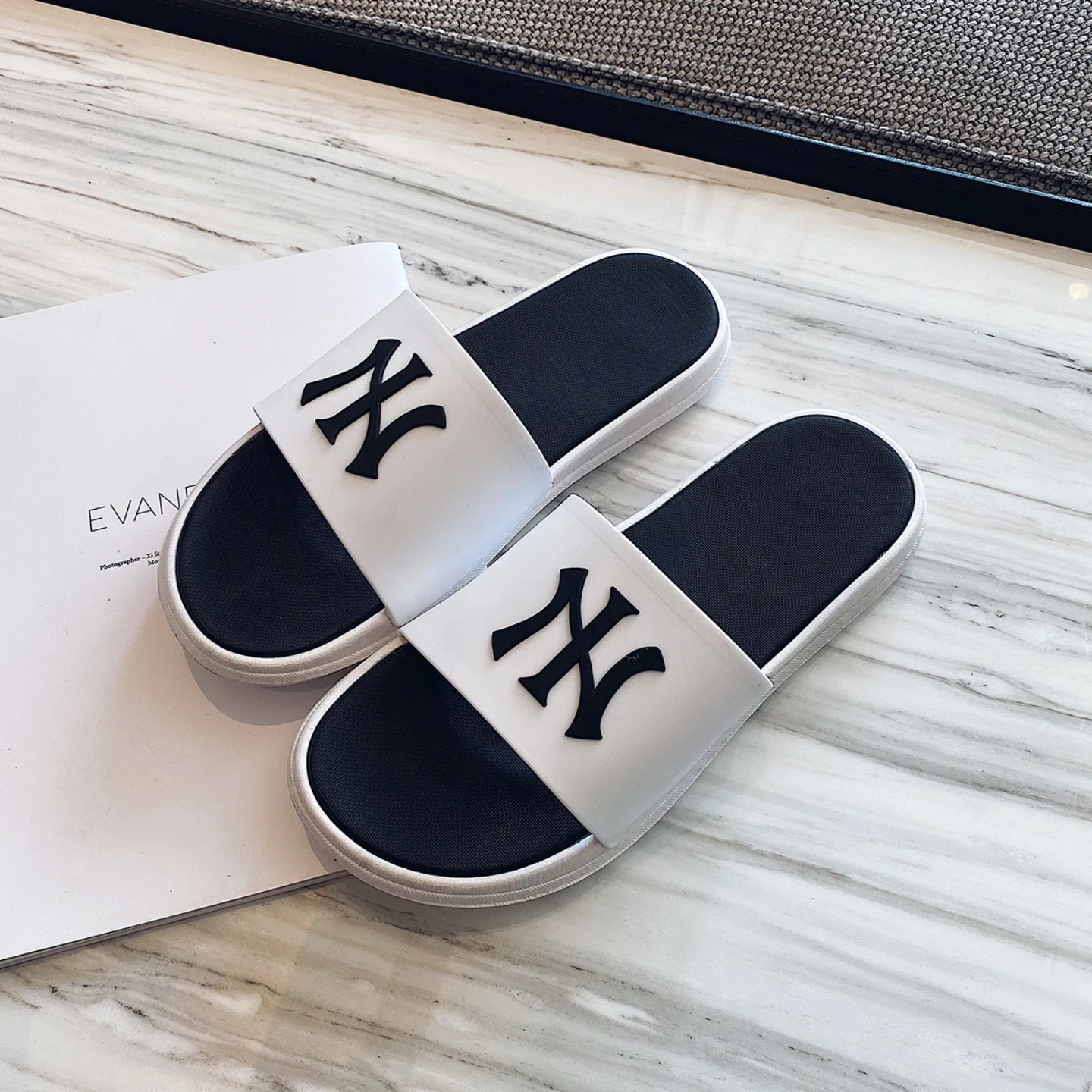 SANDALIAS DE VERANO PARA HOMBRE, MODELO URBAN, COLOR NEGRO -BLANCO, TALLAS 40 A 45, PRECIO DEL PAR (pedido mínimo 12) - Imagen 4