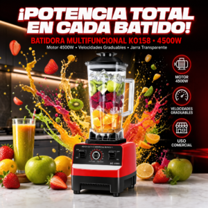Batidora Multifuncional, Motor De 4500 BT De Potencia, Codigo K0158, Velocidades Graduables, Precio De Unidad (Pedido Minimo 6)