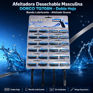 Maquina De Afeitar DORCO En Color Azul, 24 Unidades Por Plancha,40 Plancha por caja, Precio de la caja