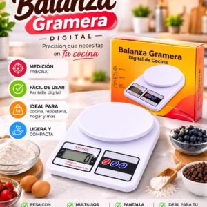 Balanza Gramera Digital De 10k Modelo: Sf-400, Para El Control De Las Comidas Diarias En Casa, Precio Por Unidad     (Pedido Mínimo 3 Unidades)
