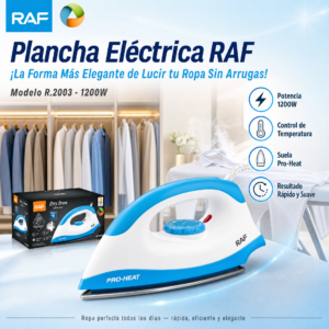 Plancha Eléctrica Marca RAF La Forma Mas Elegante De Usar Tu Ropa Sin Arrugas Es Con Este Producto Llévalo Desde Uno