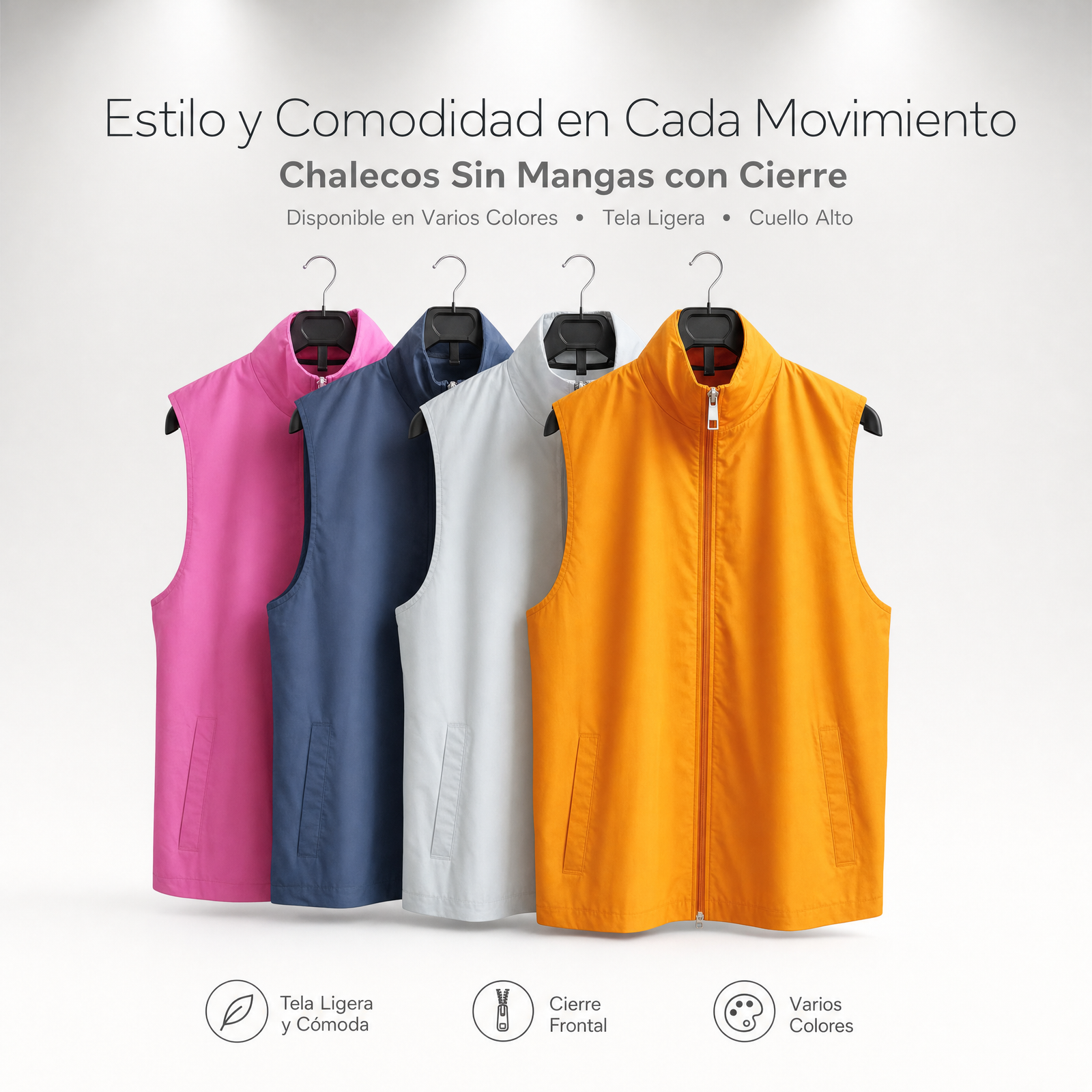 Chaleco Clásico Sin Mangas, Múltiples Colores Para Seleccionar, Escoge El Que Más Se Adapte A Tu Estilo - Imagen 6