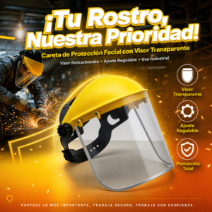 Casquete Con Visor Protector Acrílico, Regulable, Para Uso Trabajo De Protección Visual Y Nasal, Producto De Bioseguridad, Precio De La Unidad (Pedido Mínimo 12)