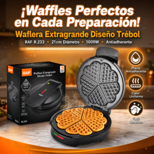 Waflera Extragrande Diseño Trebol 21cm Diametro, Waflera Con Diseño Creativa Para La Casa.