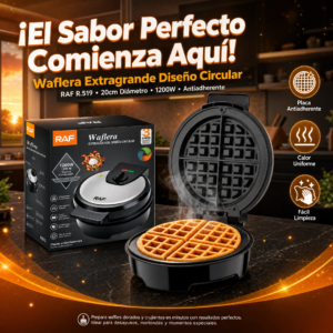 Waflera Extragrande Diseño Circilar De 20cm Diámetro. Perfecto Para Su Cocina. Producto De Calidad