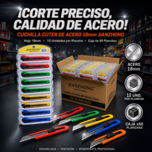 Cuchilla De Acero Cúter, Hoja De 18mm, 60 Blíster O Plancha Por Caja, 12 Unidades Por Plancha, Precio Por Caja