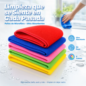 Paño Trapeador Microfibra 45 X 75cm, Multicolor, Precio De Pack De 12 Unidades (Mínimo 6 Pack)