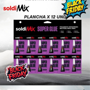 SOLDIMIX , PEGAMENTO INSTANTANEO SOLDIMIX, 20 PLANCHAS POR CAJA, 12 UNIDADES POR PLANCHA, PRECIO DE LA CAJA