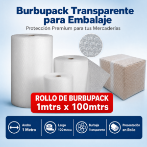 Burbupack En Rollo, Burbuja Plástica Para Embalaje, Transparente, Medida 1m X 100mtrs Largo, Genérico, Presentación En Rollo, Precio Del Rollo