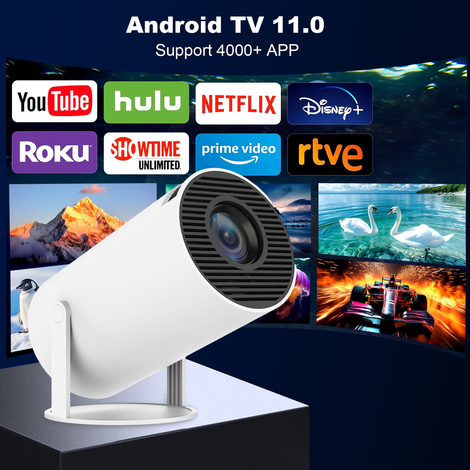 PROYECTOR PORTÁTIL HY 300 PRO 4K, COMPATIBLE CON WIFI Y BLUETOOTH, PRECIO DE LA UNIDAD