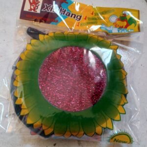 ESPONJA DE COCINA , SUPERFICIE METALICA, MODELO GIRASOL, COLORES, 12 UNIDADES POR PLANCHA, 60 PLANCHAS POR CAJA, PRECIO DE LA CAJA