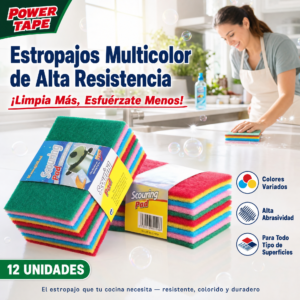 Esponja De Fibra Ecológica De Colores Para Lavar, Cocina Y Oficina, 12 Unidades Por Set, Precio Del Set  (Pedido Mínimo 3 Set)