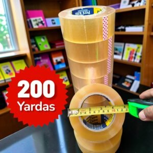Cinta de embalaje transparente , Marca Perú King, de 200Yardas x 48mm, Precio por caja de 72 rollos (pedido mínimo 1 caja)