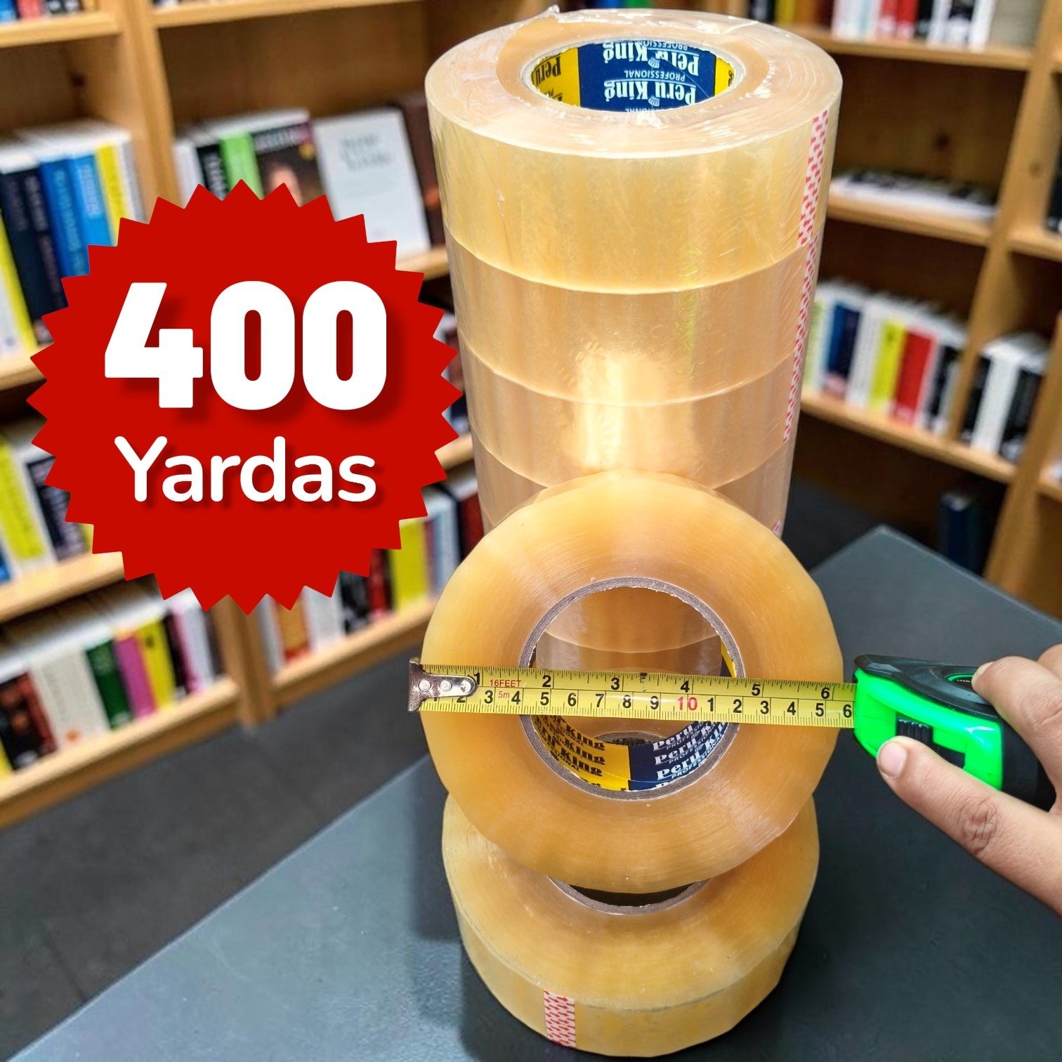 Cinta de embalaje transparente, Marca Perú King, de 400Yardas x 48mm, Precio por caja de 36 rollos ( pedido mínimo 1 caja)
