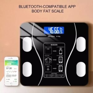 Balanza Digital Smart Inteligente Bluetooth Negro – Balanza Digital Bluetooth Smart Controla Peso Grasa Corporal – Negro